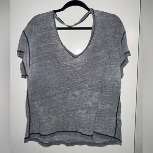 Free people short sleeve tshirt. Size S. Grey/Gray. Open back tee. Oversized